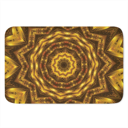 Golden Kaleidoscope Print Indoor Door Mat