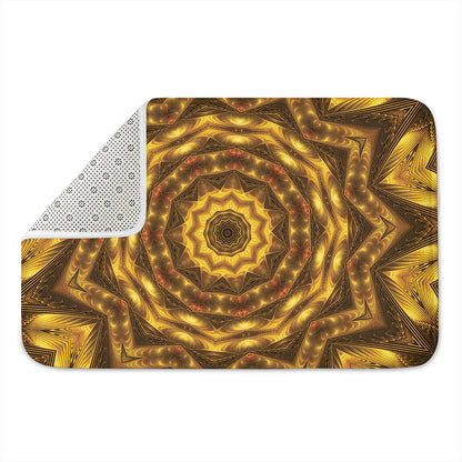 Golden Kaleidoscope Print Indoor Door Mat