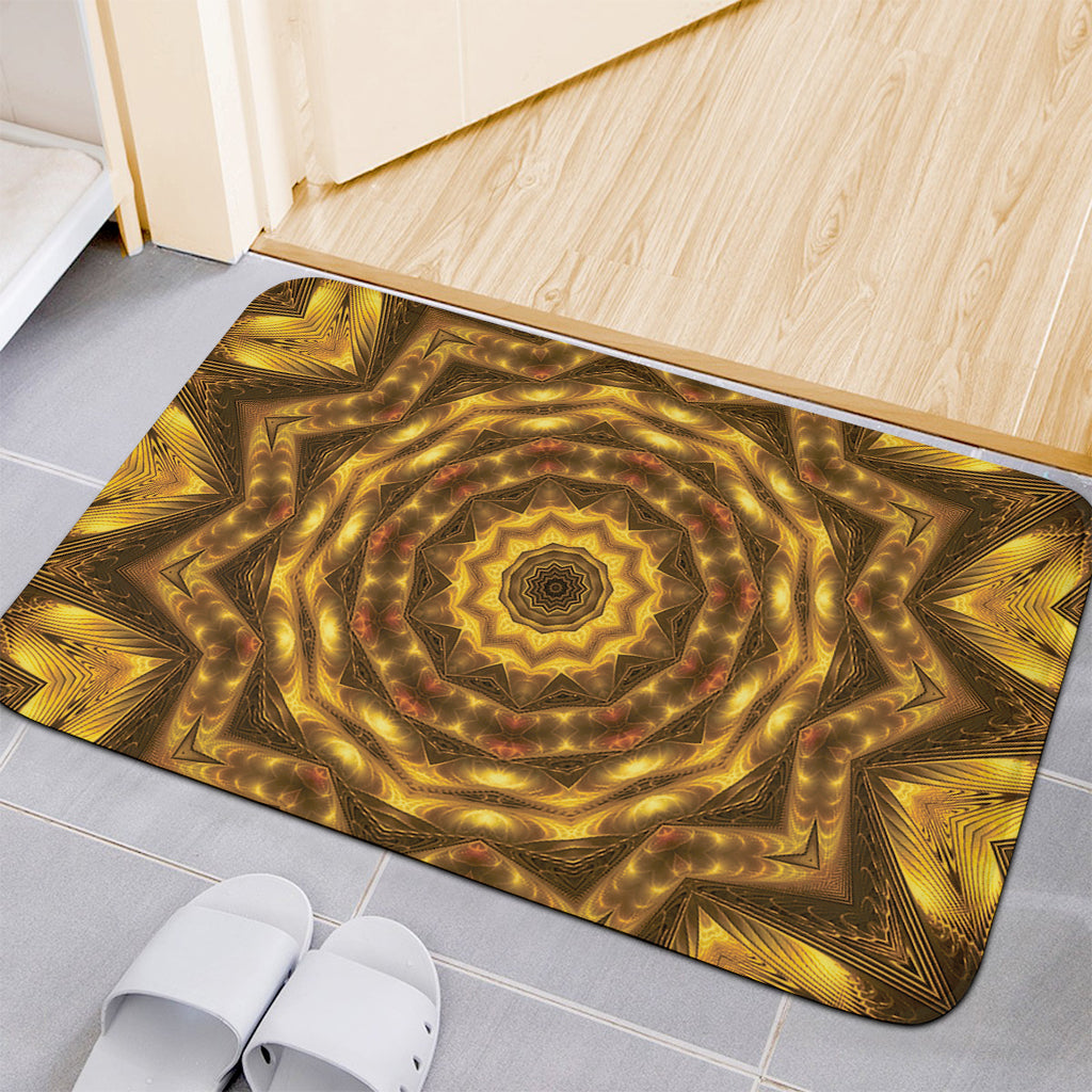 Golden Kaleidoscope Print Indoor Door Mat