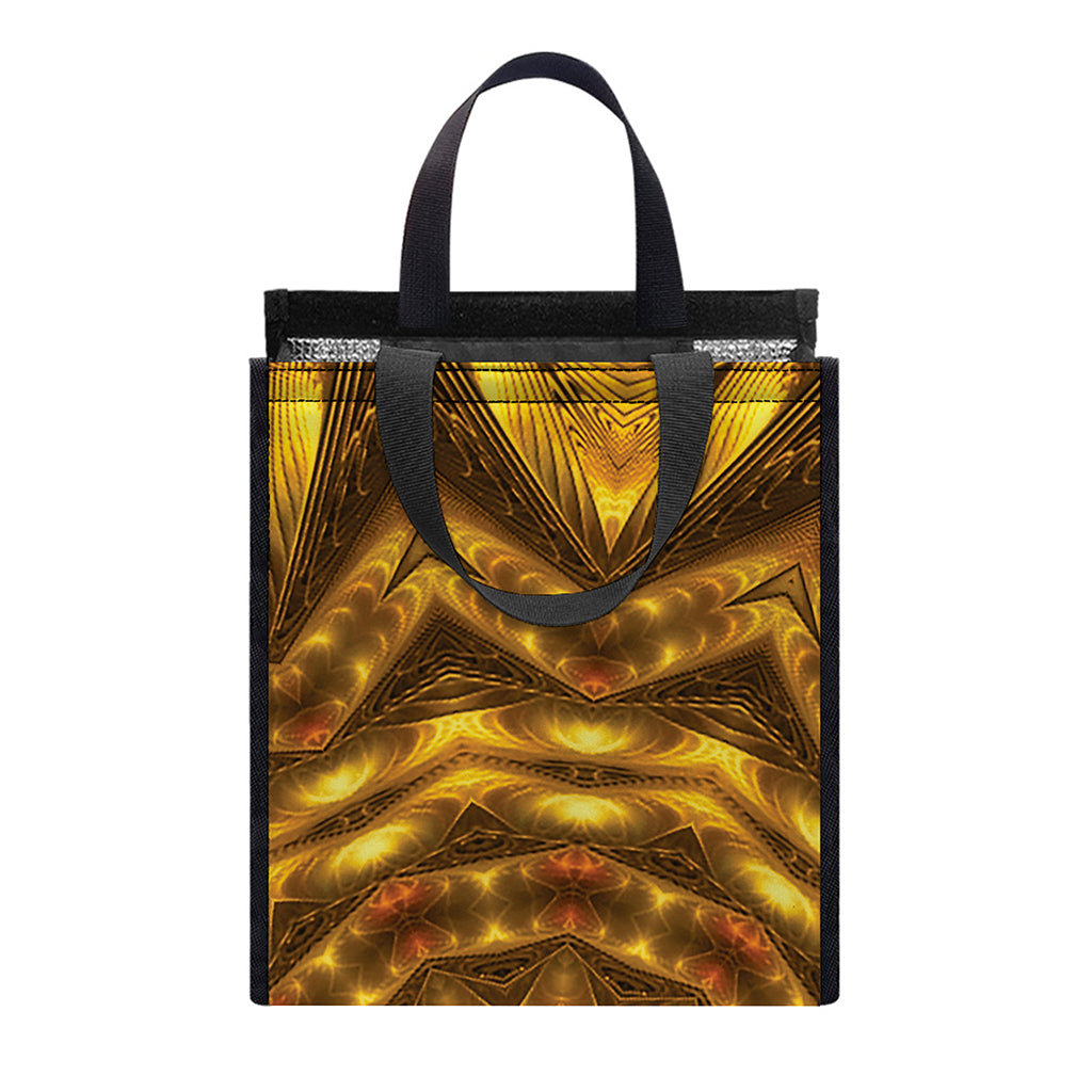 Golden Kaleidoscope Print Insulated Lunch Tote