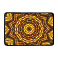 Golden Kaleidoscope Print Kitchen Mat