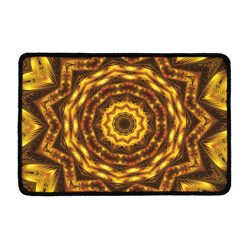 Golden Kaleidoscope Print Kitchen Mat