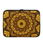 Golden Kaleidoscope Print Laptop Sleeve