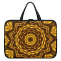 Golden Kaleidoscope Print Laptop Sleeve With Handle