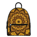 Golden Kaleidoscope Print Leather Backpack