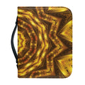 Golden Kaleidoscope Print Leather Bible Cover