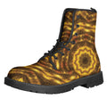 Golden Kaleidoscope Print Lace-Up Boots