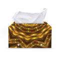 Golden Kaleidoscope Print Leather Tissue Box Cover