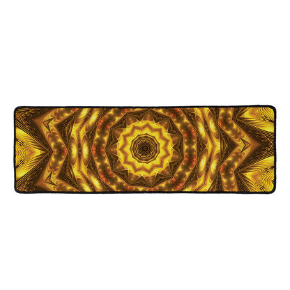 Golden Kaleidoscope Print Long Kitchen Mat