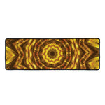 Golden Kaleidoscope Print Long Kitchen Mat