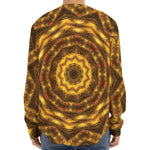 Golden Kaleidoscope Print Long Sleeve Baseball Jersey