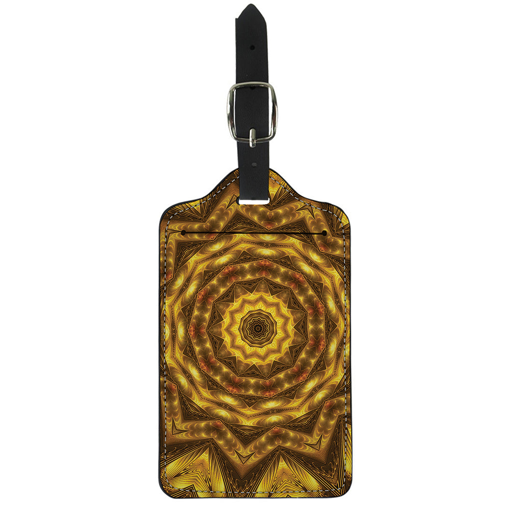 Golden Kaleidoscope Print Luggage Tag