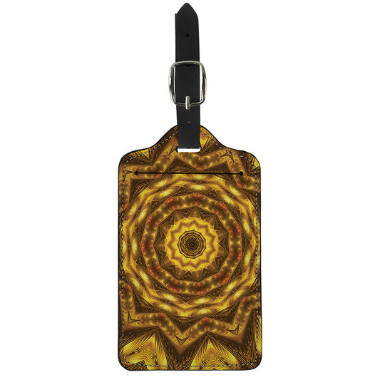 Golden Kaleidoscope Print Luggage Tag