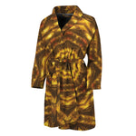 Golden Kaleidoscope Print Men's Bathrobe