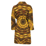 Golden Kaleidoscope Print Men's Bathrobe