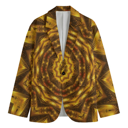Golden Kaleidoscope Print Men's Blazer