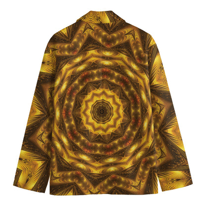 Golden Kaleidoscope Print Men's Blazer