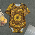 Golden Kaleidoscope Print Men's Bodysuit