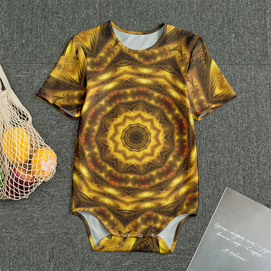 Golden Kaleidoscope Print Men's Bodysuit