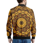 Golden Kaleidoscope Print Men's Bomber Jacket