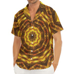 Golden Kaleidoscope Print Men's Deep V-Neck Shirt