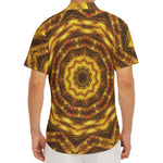Golden Kaleidoscope Print Men's Deep V-Neck Shirt