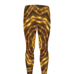 Golden Kaleidoscope Print Men's leggings