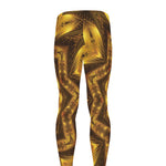 Golden Kaleidoscope Print Men's leggings