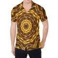 Golden Kaleidoscope Print Men's Shirt