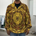 Golden Kaleidoscope Print Men's Shirt Jacket