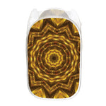Golden Kaleidoscope Print Mesh Laundry Hamper