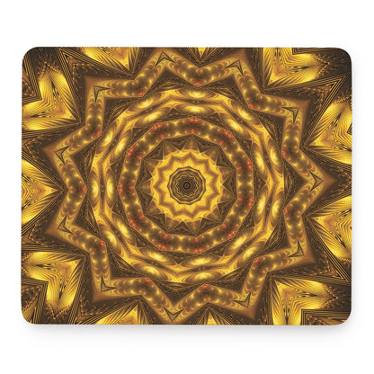 Golden Kaleidoscope Print Mouse Pad