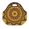 Golden Kaleidoscope Print Neoprene Lunch Bag