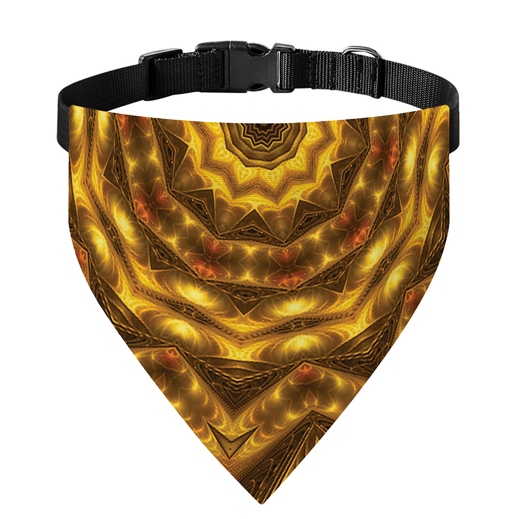 Golden Kaleidoscope Print Over The Collar Dog Bandana