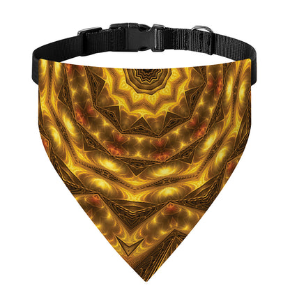 Golden Kaleidoscope Print Over The Collar Dog Bandana
