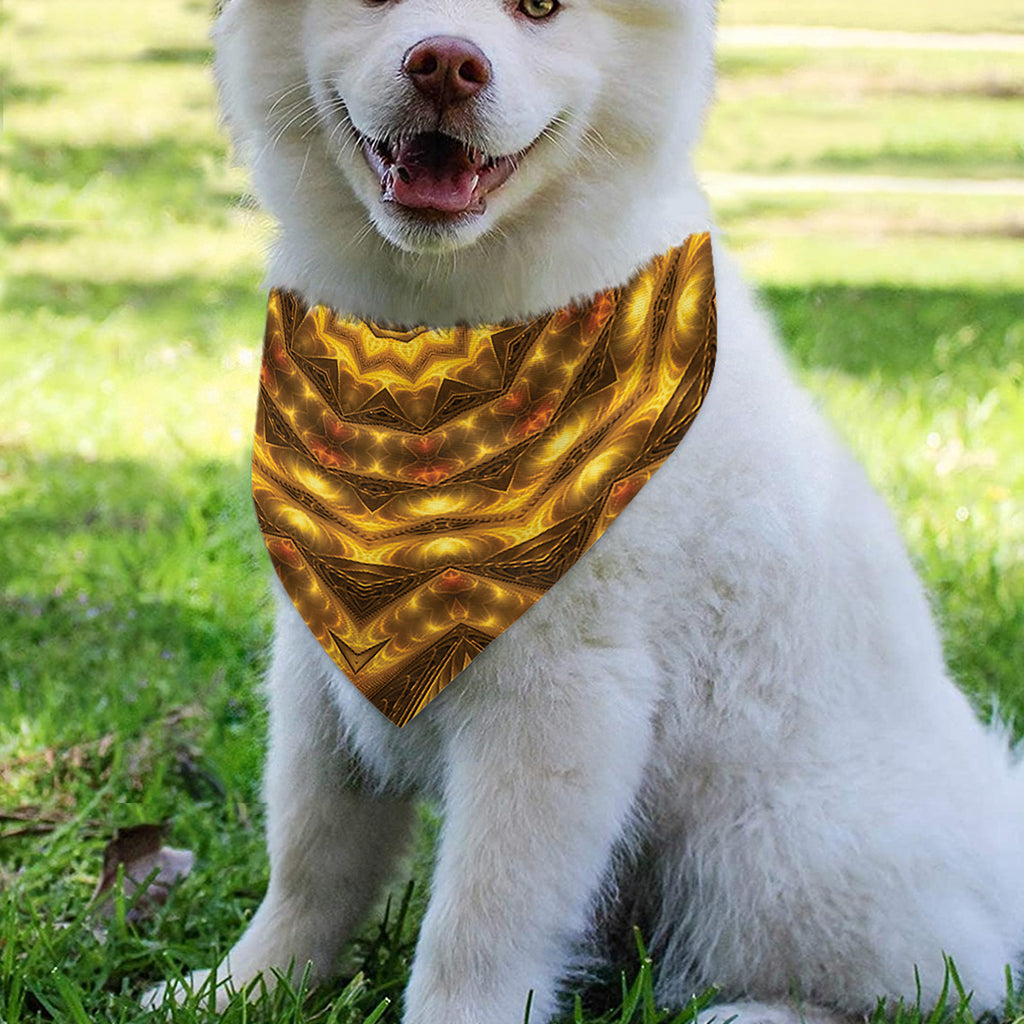 Golden Kaleidoscope Print Over The Collar Dog Bandana