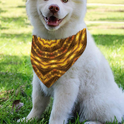 Golden Kaleidoscope Print Over The Collar Dog Bandana