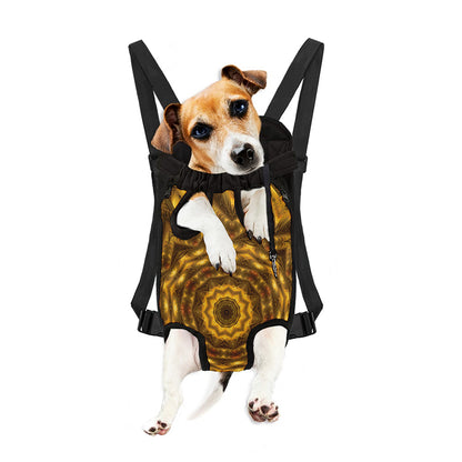 Golden Kaleidoscope Print Pet Carrier Backpack