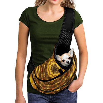 Golden Kaleidoscope Print Pet Sling Carrier