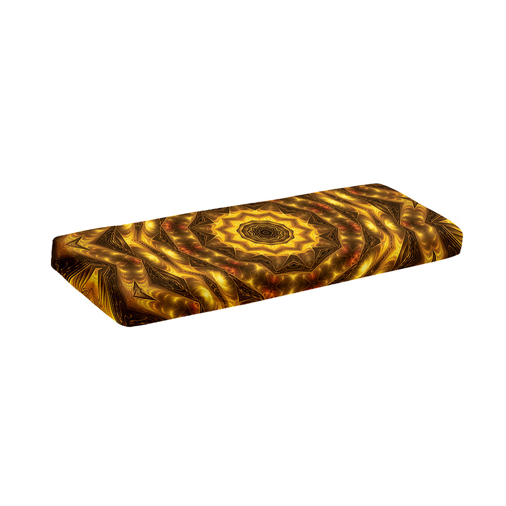 Golden Kaleidoscope Print Piano Keyboard Cover
