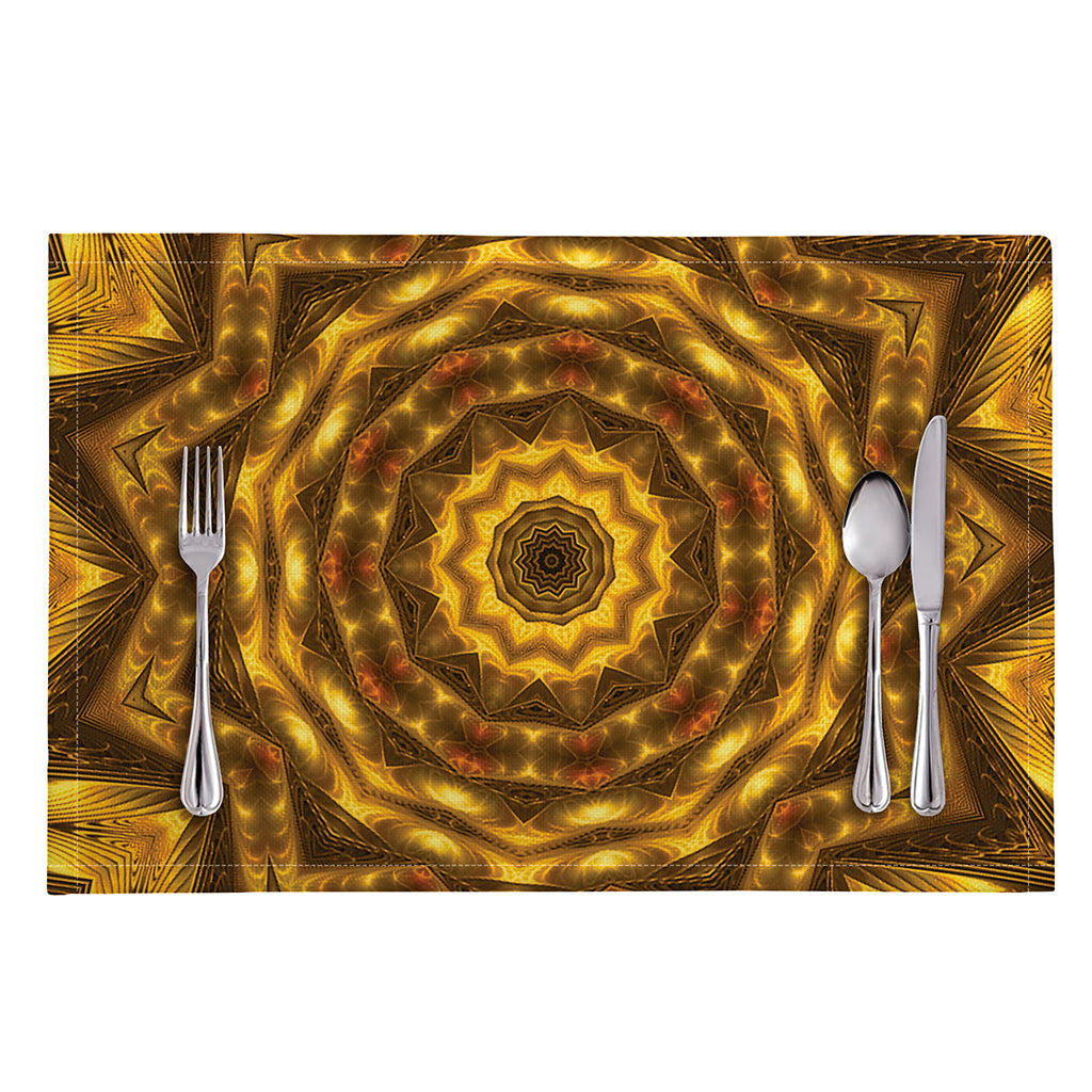 Golden Kaleidoscope Print Placemat