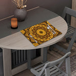 Golden Kaleidoscope Print Placemat