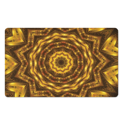Golden Kaleidoscope Print Polyester Doormat