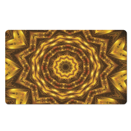 Golden Kaleidoscope Print Polyester Doormat