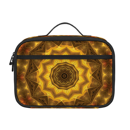Golden Kaleidoscope Print Portable Lunch Bag
