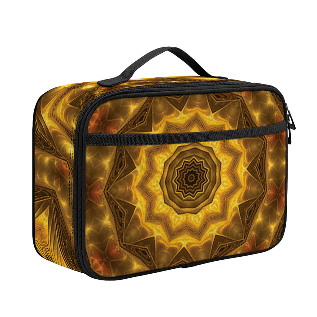 Golden Kaleidoscope Print Portable Lunch Bag
