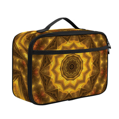 Golden Kaleidoscope Print Portable Lunch Bag