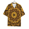 Golden Kaleidoscope Print Rayon Hawaiian Shirt
