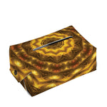 Golden Kaleidoscope Print Rectangle Tissue Box Cover
