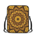 Golden Kaleidoscope Print Rectangular Crossbody Bag